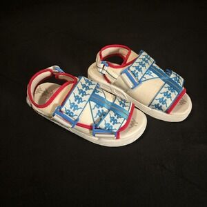 Kappa Sandals Womens Size 8 Mens 6 White Blue Strappy Hook & Loop Casual Summer